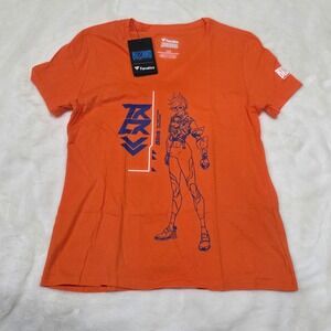 Blizzard Overwatch Tracer Fanatics Womens Orange V Neck T Shirt Large L G/G